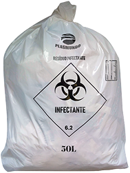 Saco de lixo infectante hospitalar Plasmundo para resíduos contaminados