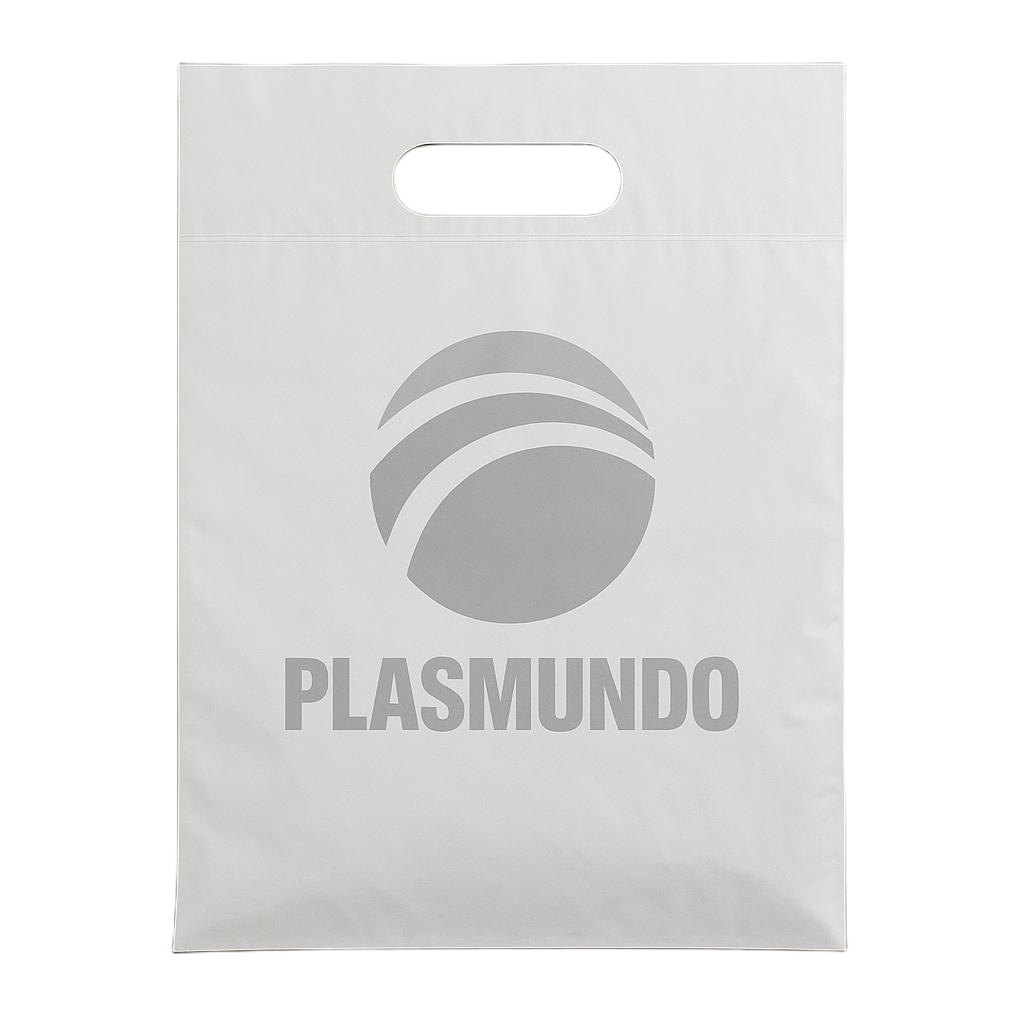 Sacola plástica alça camiseta personalizada para atacado - Fábrica Plasmundo RJ